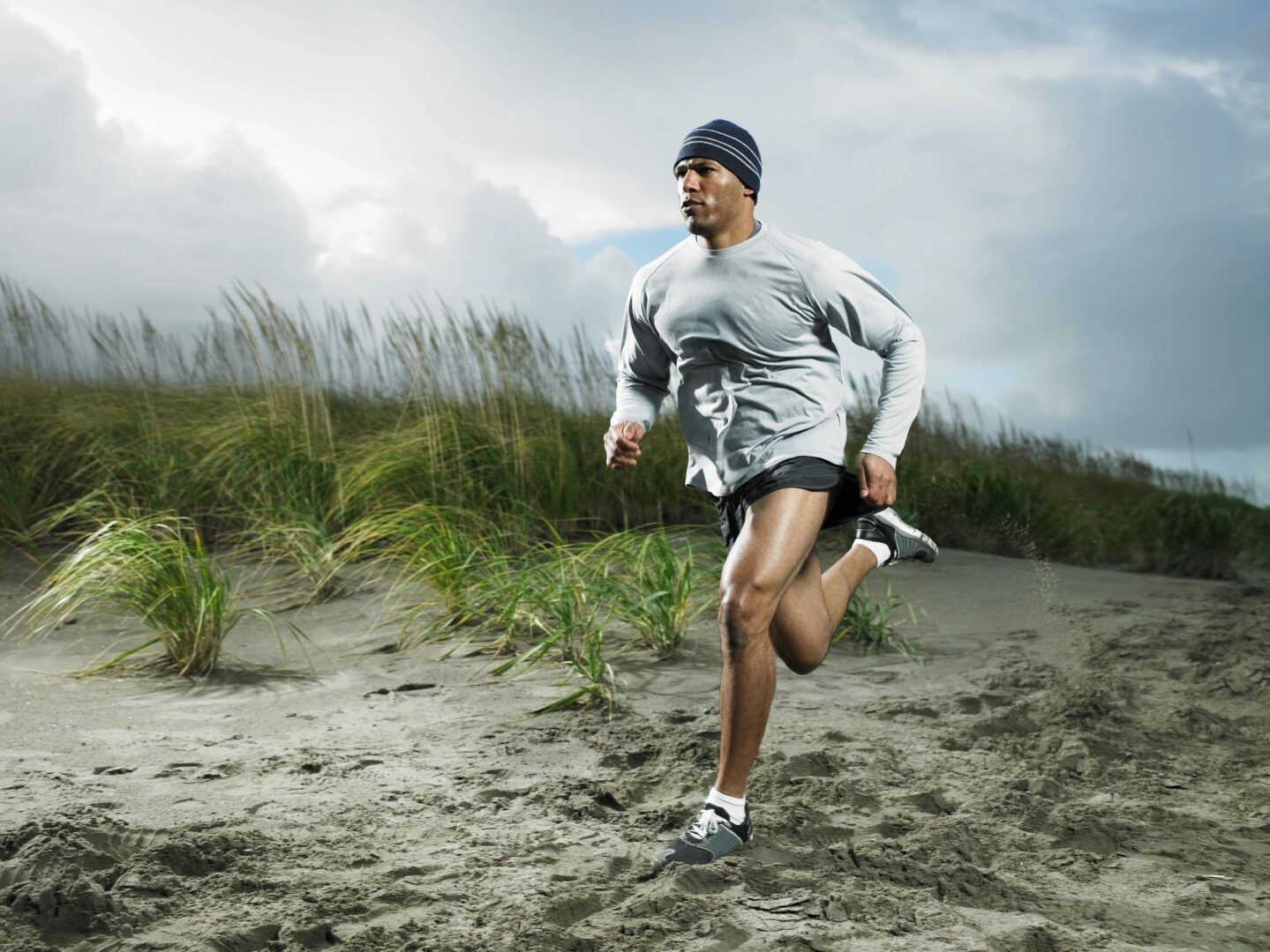 A view of a person running